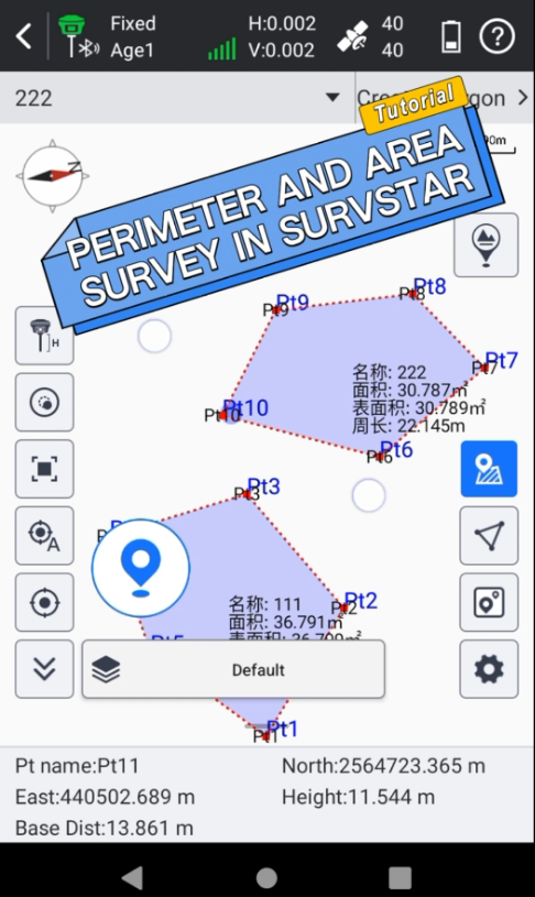 Perimeter and Area Survey in Survstar