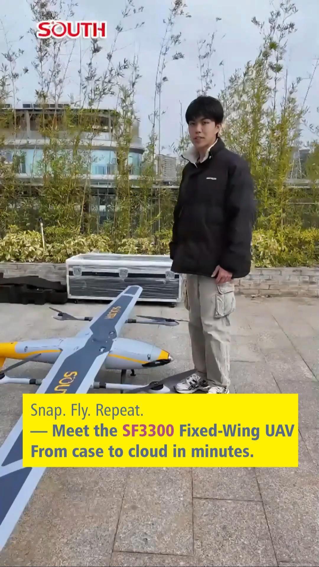 Snap. Fly. Repeat. — Meet the SF3300 Fixed-Wing UAV From case to cloud in minutes.