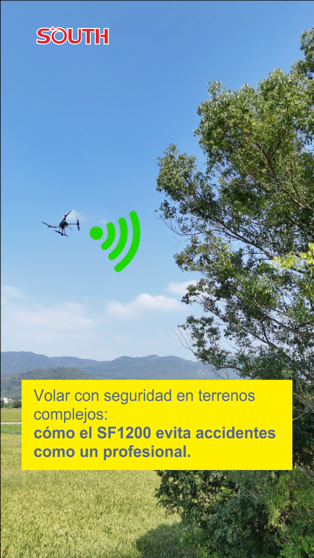 Volar con seguridad en terrenos complejos: cómo el SF1200 evita accidentes como un profesional.